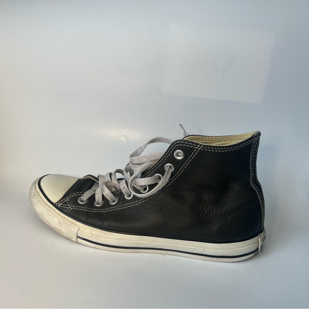 Converse All Star Men’s High-Top Leather Dark Gray Sneakers - 8.5 - Picture 4 of 10